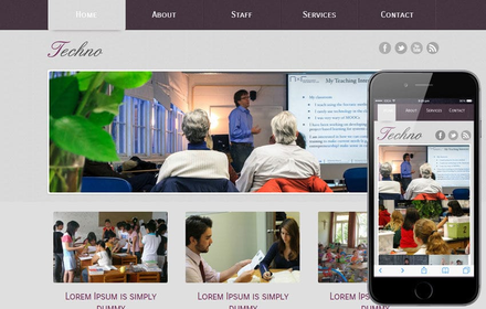 Techno Educational Mobile Website Template