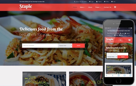 Staple Food a Restaurants Category Bootstrap Responsive Web Template