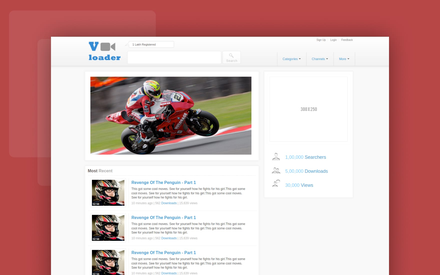 Vloader Free youtube like Mobile Website Template