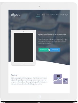 Claymore a Mobile App based Flat Bootstrap Responsive web template