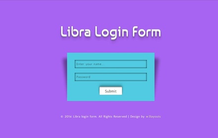 Libra Login Form Responsive Widget Template