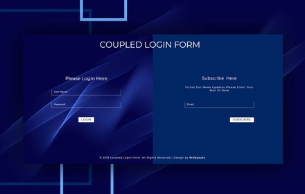 Coupled Login Form Responsive Widget Template