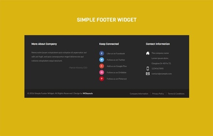 Simple Footer Responsive Widget Template