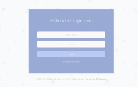 Affiliate Flat Login Form Responsive Widget Template