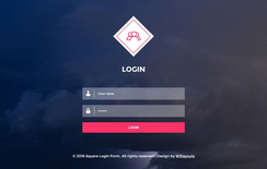 Square login form Responsive Widget Template