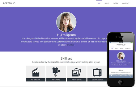 Portfolio personal web and Mobile Website Template