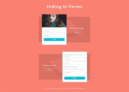 Sliding Ui Forms a Flat Responsive Widget Template