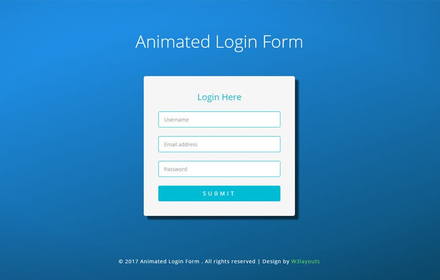 Animated Login Form Flat Responsive Widget Template