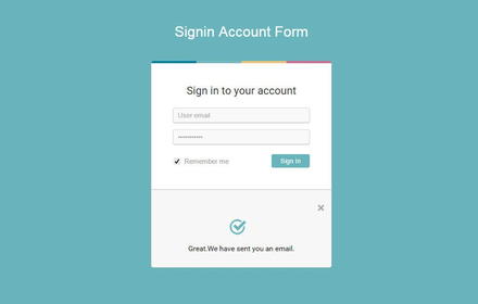 Signin Account Form Responsive Widget Template