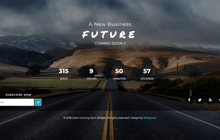 Catch Coming Soon Flat Responsive Widget Template