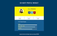 UX Navy Profile Responsive Widget Template