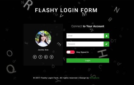 Flashy Login Form Responsive Widget Template