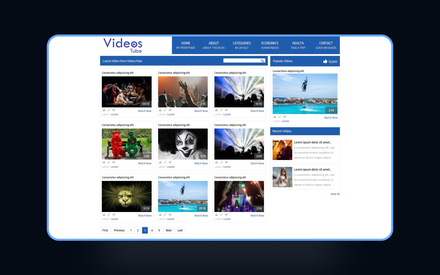 Videostube video gallery Mobile Website Template