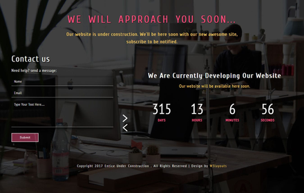 Entice Under Construction Responsive Widget Template