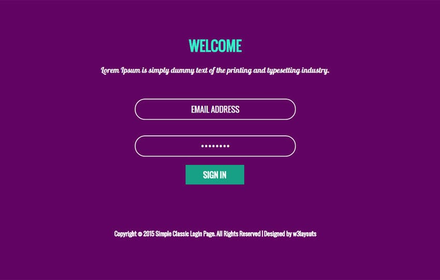 Simple Classic Login Form Responsive Widget Template