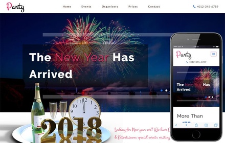 Party an Entertainment Category Bootstrap Responsive Web Template