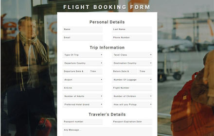 Flight Booking Form Flat Responsive Widget Template