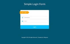 Simple Flat Login Form Widget Template