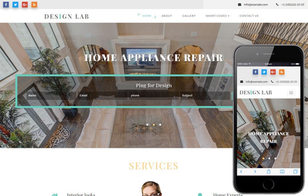 Design Lab Interior Category Bootstrap Responsive Web Template