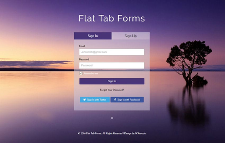 Flat Tab Forms Widget Flat Responsive Widget Template