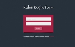 Kalon Login Form Responsive Widget Template