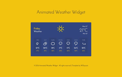 Animated Weather Widget Responsive Widget Template