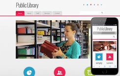 Public Library Education Mobile Website Template