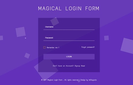 Magical Login Form Flat Responsive Widget Template