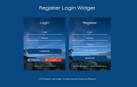 Register Login Widget Flat Responsive Widget Template