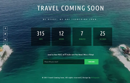 Travel Coming Soon a Flat Responsive Widget Template