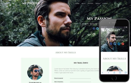 My Profile – Personal Portfolio category bootstrap Responsive  Web Template