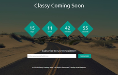 Classy Coming Soon Flat Responsive Widget Template