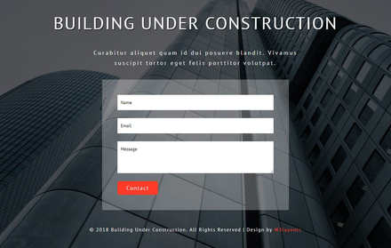 Building Under Construction Flat Responsive Widget Template