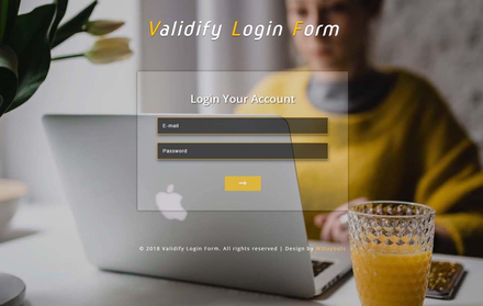 Validify Login Form Flat Responsive Widget Template