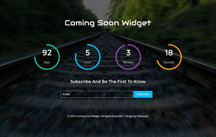 Coming Soon Widget Flat Responsive Widget Template