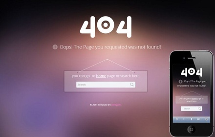 404 Error Page Responsive web Template