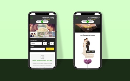 Matchmaking a Mobile App Bootstrap Responsive Web Template