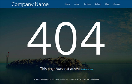 Company Error Page a Flat Responsive Widget Template