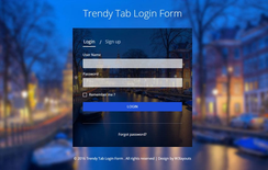 Trendy Tab Login Form Flat Responsive Widget Template