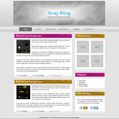 Gray Blog Template