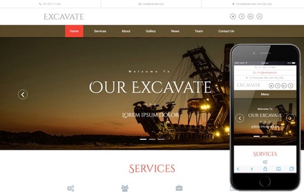 Excavate an Industrial Category Bootstrap Responsive Web Template