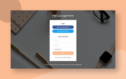 Flat Lay Login Form Web Element