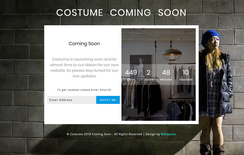 Costume Coming Soon Responsive Widget Template