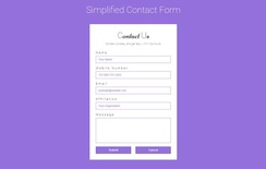 Simplified Contact Form Flat Responsive Widget Template