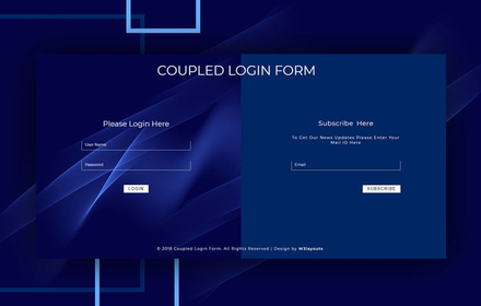 Coupled Login Form Responsive Widget Template