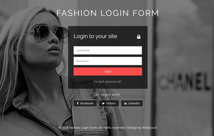 Fashion Login Form Flat Responsive Widget Template