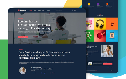 Reprise a Personal website Html template