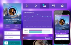 Purple UI Kit Flat Responsive web template