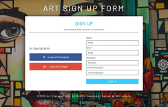 Art Signup Form Flat Responsive Widget Template