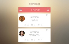 Friends List UI Element Widget Template